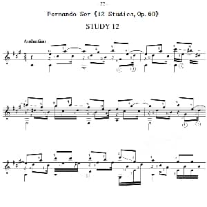 Fernando Sor 12 Studies,Op.60 吉他谱