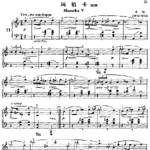 玛祖卡 钢琴谱 肖邦