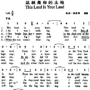 这就是你的土地_外国歌谱_词曲:伍迪 格思里 伍迪 格思里