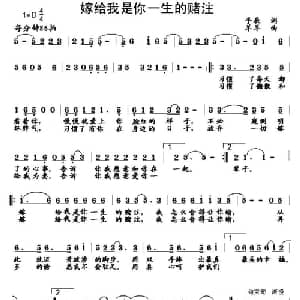 嫁给我是你一生的赌注_通俗唱法乐谱_词曲:手辰 羊羊