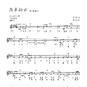 电子琴谱 | 故乡的云 线简混排弹唱谱 罗大佑 罗大佑