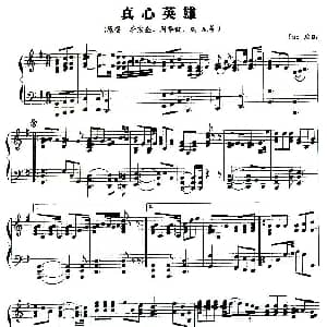 真心英雄 钢琴谱