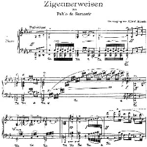 ZIGEUNERWEISEN 钢琴谱 Sarasate 萨拉萨特