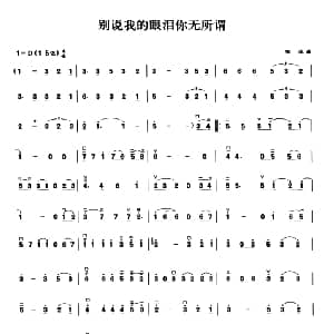 二胡谱 | 别说我的眼泪你无所谓 阳冰