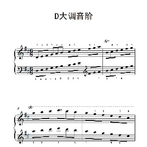 第三级 3.D大调琶音 钢琴谱