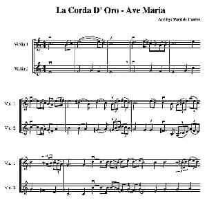 小提琴谱 | La Corda D'Oro Ave Maria 小提琴二重奏 Patrick Castro