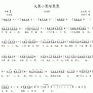 大葱小葱绿葱葱_儿歌乐谱_词曲:吴庆庆 彩蝶子