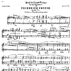 Valse brillante Op34 No1 钢琴谱 肖邦
