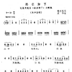 路在脚下_通俗唱法乐谱_词曲:段志远 周华