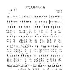 好想走进你的心窝_歌曲简谱_词曲:孙书林 高福友