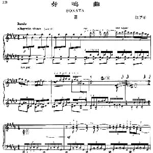 奏鸣曲 钢琴谱 储望华