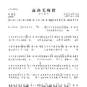 真的无所谓_歌曲简谱