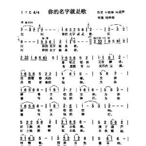 你的名字就是歌_歌曲简谱_词曲:申桄寿 巫爱萍 刘泽湖