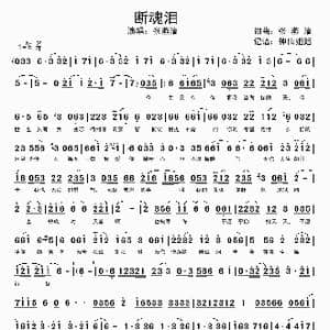 断魂泪 _歌谱投稿_词曲:张燕清 张燕清