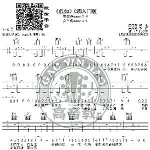 抖音热曲 假如 吉他谱C调入门版 信乐团 高音教编配_歌谱投稿
