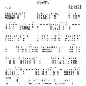 哥妹情歌_通俗唱法乐谱_词曲:温馨四季 随歌飘洒