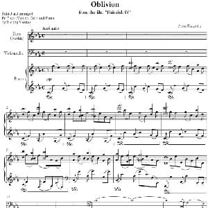 Oblivion 遗忘 小提琴 大提琴 钢琴伴奏 皮亚佐拉