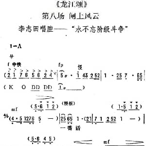 陇剧 永不忘阶级斗争 龙江颂 第八场 闸上风云 李志田唱段