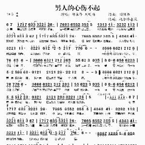 男人的心伤不起_歌谱投稿_词曲:刘明扬 刘明扬