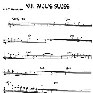 萨克斯谱 | PAUL'S BLUES 15首爵士练习曲之13 Bob Mintzer