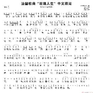 法国歌曲 玫瑰人生 中文填词_歌谱投稿_词曲:徐向东 路易 古格利米