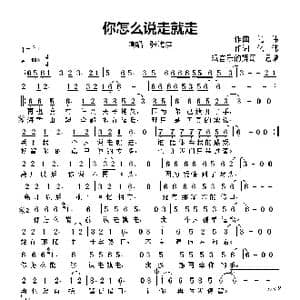 你怎么说走就走_歌谱投稿_词曲:作,词,化,伟 作 曲 化 伟