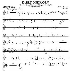 萨克斯谱 | EARLY ONE MORN 第二次中音萨克斯分谱