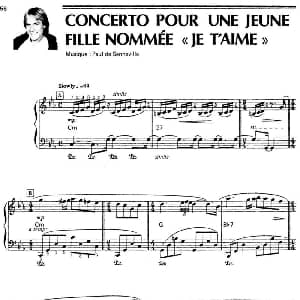 CONCERTO POUR UNE JEUNE FILLE NOMMEE JE T'AIME 钢琴谱