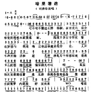 暗里着迷_通俗唱法乐谱_词曲:林振强 徐嘉良