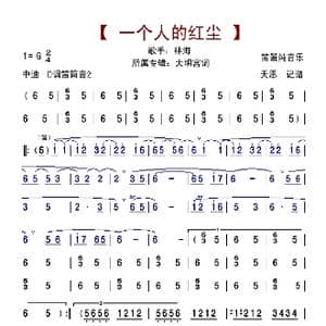 一个人的红尘_歌曲简谱_词曲: 林海