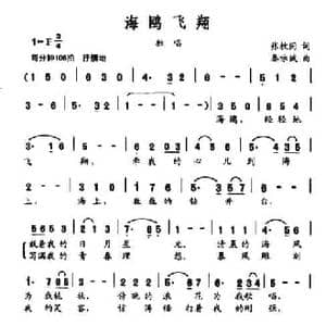 海鸥飞翔_民歌简谱_词曲:张枚同 秦咏诚