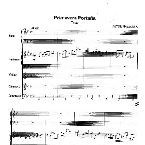 Primavera Portena Tango 四季 布宜诺斯艾利斯的春天 五重奏总谱 分谱 Piazzolla 皮亚佐拉