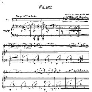长笛曲谱 | Walzer Op.55 No.2 长笛 钢琴伴奏 丹麦 安德森