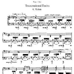 12首超级技巧练习曲 Vision 钢琴谱 李斯特