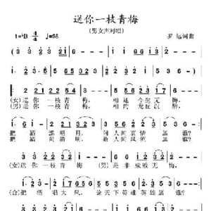 送你一枝青梅_民歌简谱_词曲:罗远 罗远