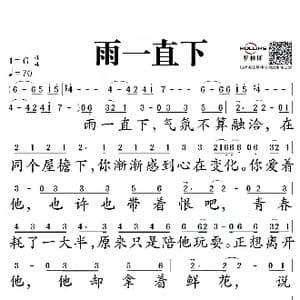 雨一直下_歌谱投稿_词曲:十一郎 张宇