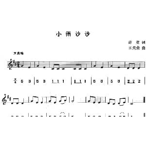 小雨沙沙 八孔竖笛线简谱对照版 许竞 王天荣