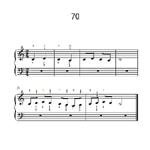 使大指灵活转动的单手练习 70 钢琴谱