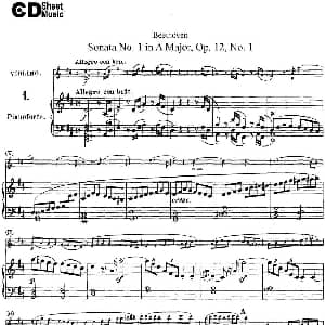 小提琴谱 | Violin Sonata No.1 in D Major Op.12 No.1 小提琴 钢琴伴奏