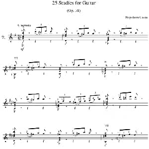 Napoleon Coste 25 Studies,Op.38 吉他谱