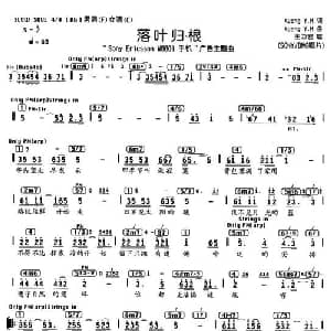 落叶归根_通俗唱法乐谱