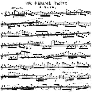 长笛曲谱 | 柯勒长笛练习曲作品33号 第二册 7 埃内斯托 柯勒 ERNESTO KOEHLER