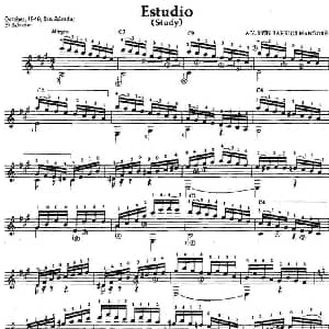 Estudio 吉他谱 奥古斯汀 巴里奥斯 曼戈雷 Agustin Barrios Mangore