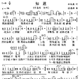 知道_通俗唱法乐谱_词曲:林秋离 涂惠源
