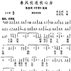 春风吹进我心房_民歌简谱_词曲:朱文洲 王建民