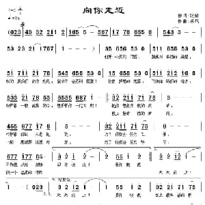 向你走近_通俗唱法乐谱_词曲:张帅 南风