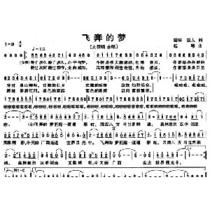 飞奔的梦_通俗唱法乐谱_词曲:陆坚 苗人 赵琳