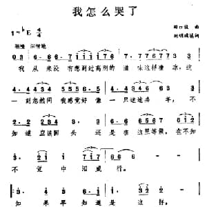 我怎么哭了_通俗唱法乐谱_词曲:刘明瑞填词 田口俊