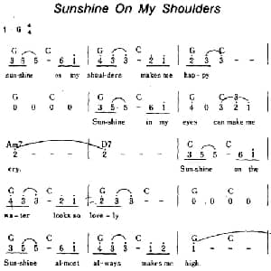 Sunshine On My Shoulders 美国 _外国歌谱