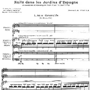Nights in the Gardens of Spain 西班牙花园之夜 双钢琴版 钢琴谱 曼努埃尔 德 法雅